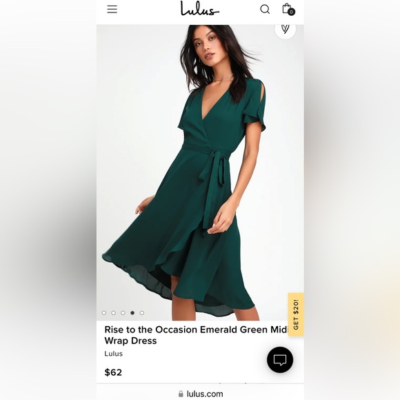 Rise to the Occasion Emerald Green Midi Wrap Dress Rise to the Occasion Emerald Green Midi Wrap Dress
